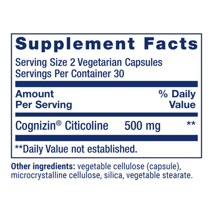Life Extension Citicoline (CDP-Choline) – 60 Vegetarian Capsules
