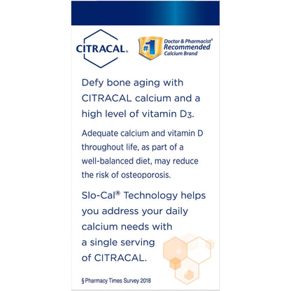 Citracal Calcium + D Slow Release 1200mg – 80 Tablets (Pack of 4)