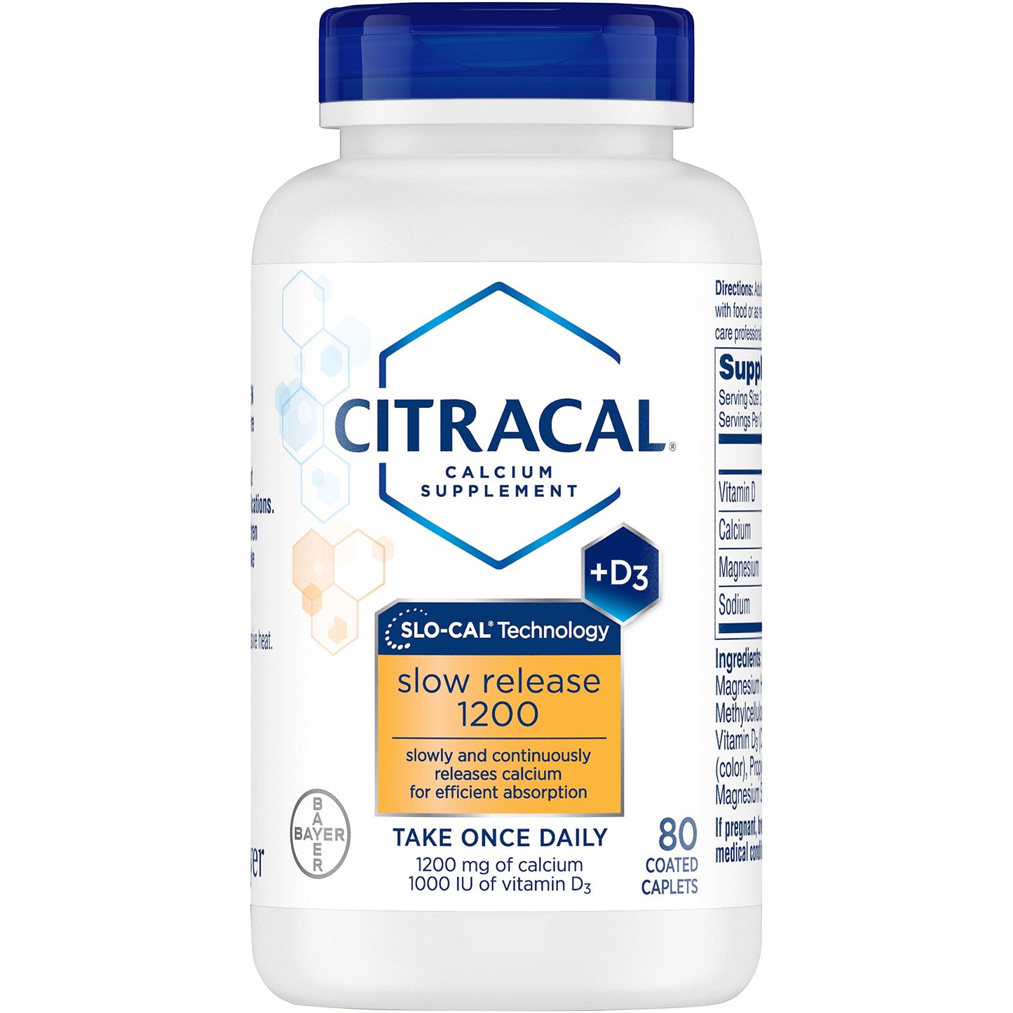 Citracal Calcium + D Slow Release 1200mg – 80 Tablets (Pack of 4)