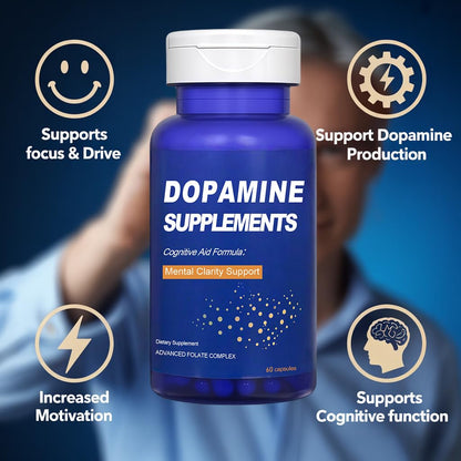 CJMJIM Dopamine Brain Food - 60 Veg Capsules | Natural Neurotransmitter Support for Mental Alertness | Promotes Dopamine Production with L-Phenylalanine & L-Tyrosine