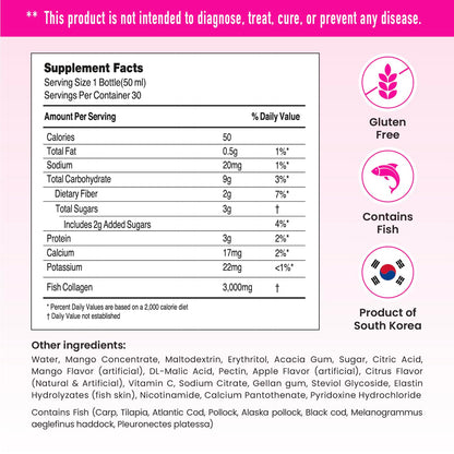 CJwellcare Innerb GlowShot Collagen – Marine Liquid, 3,000mg per Serving, 50.7 fl oz for Hair, Skin & Nails