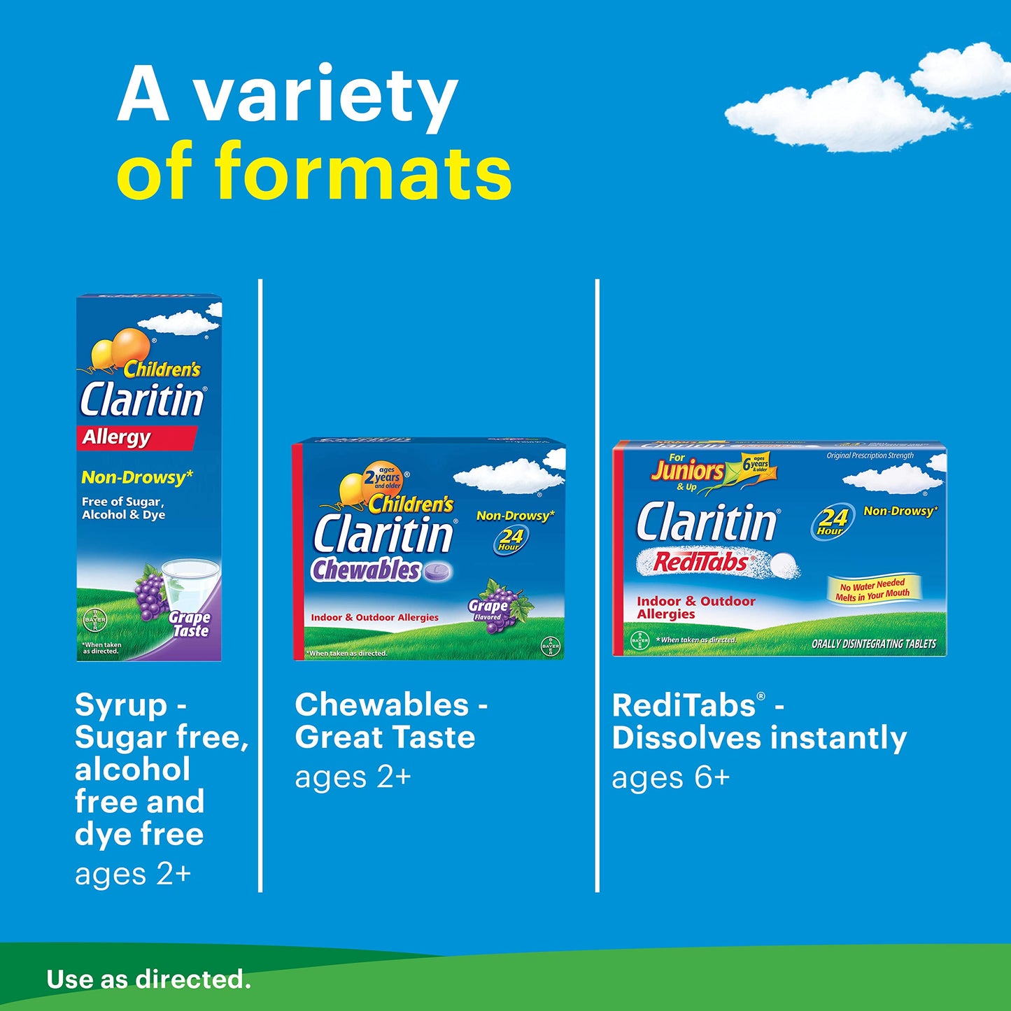 Children's Claritin Chewables Grape 24 HR Allergy Relief for Kids | 30 Count