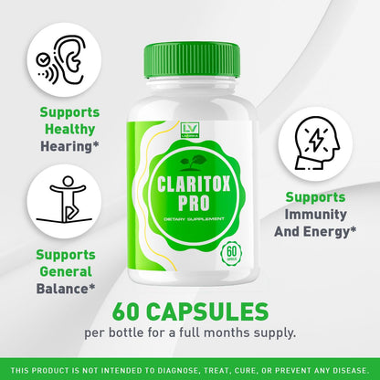 (3 Pack) Claritox Pro – Advanced Pill Formula Capsule Support (180 Capsules, 3 Months)