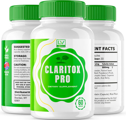 (3 Pack) Claritox Pro – Advanced Pill Formula Capsule Support (180 Capsules, 3 Months)