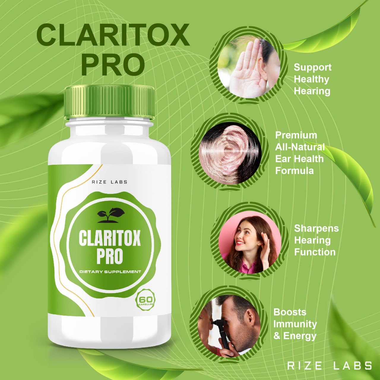 Rize Labs Claritox Pro Capsules 2 Pack - Vertigo Support | 120 Capsules