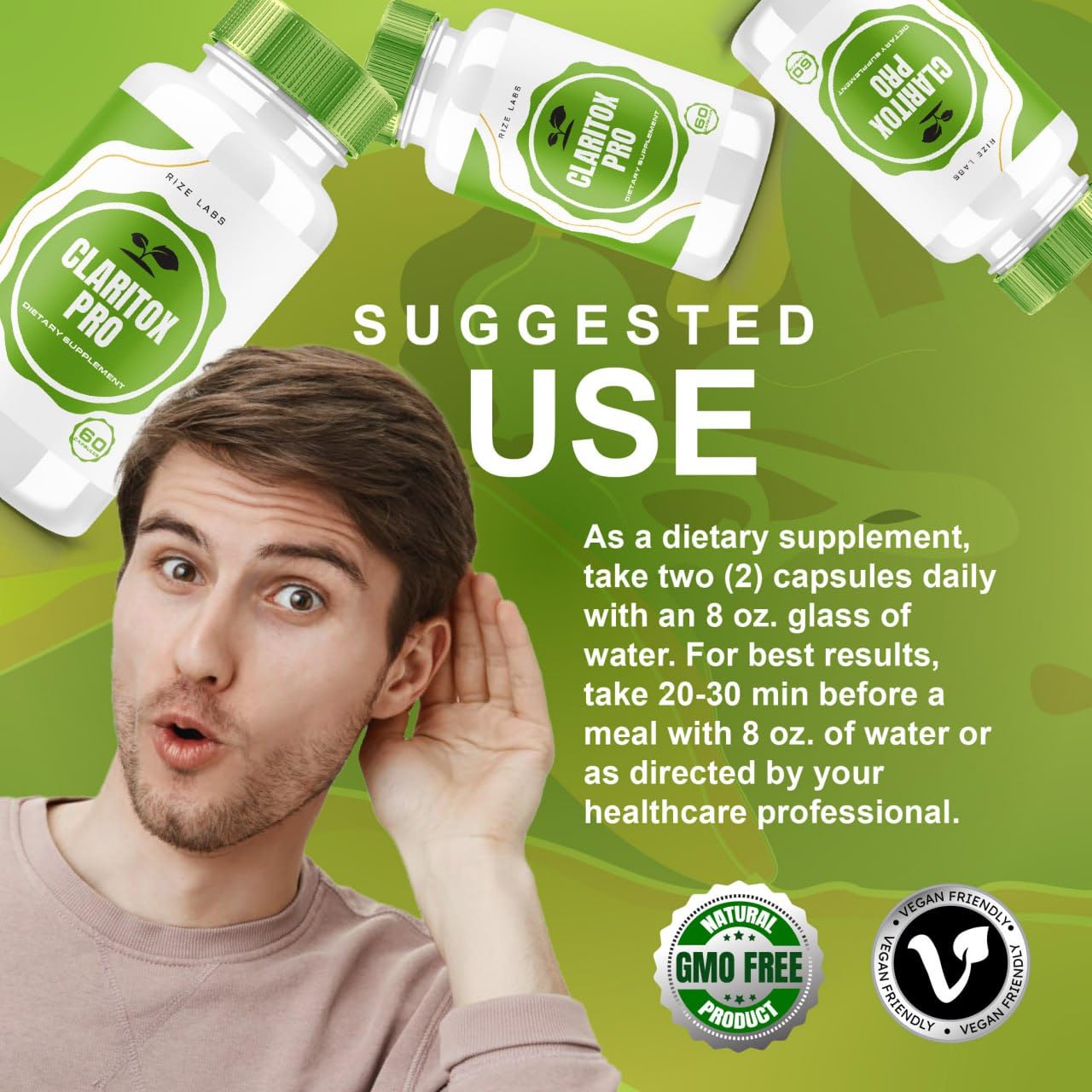 Rize Labs Claritox Pro Capsules 2 Pack - Vertigo Support | 120 Capsules
