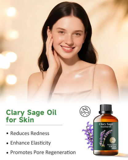 Clary Sage Essential Oil Pure | Mumianhua Natural Clary Sage Oil, 3.38 Fl Oz