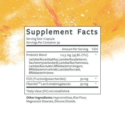 Clean Biome Probiotic for Gut Health - 45B CFU, 9-Strain Digestive Support, 30 Capsules