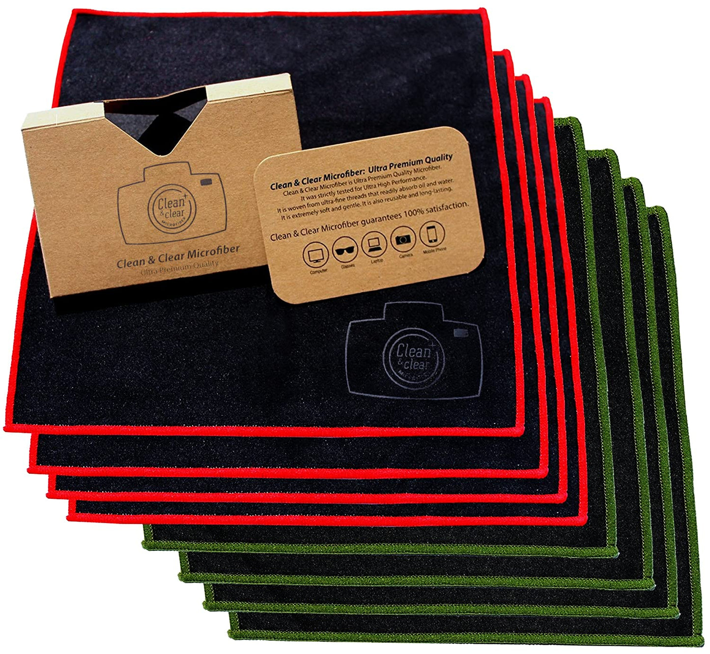 Clean & Clear Microfiber Cloth - Extra Large 8 Pack | Ultra Premium