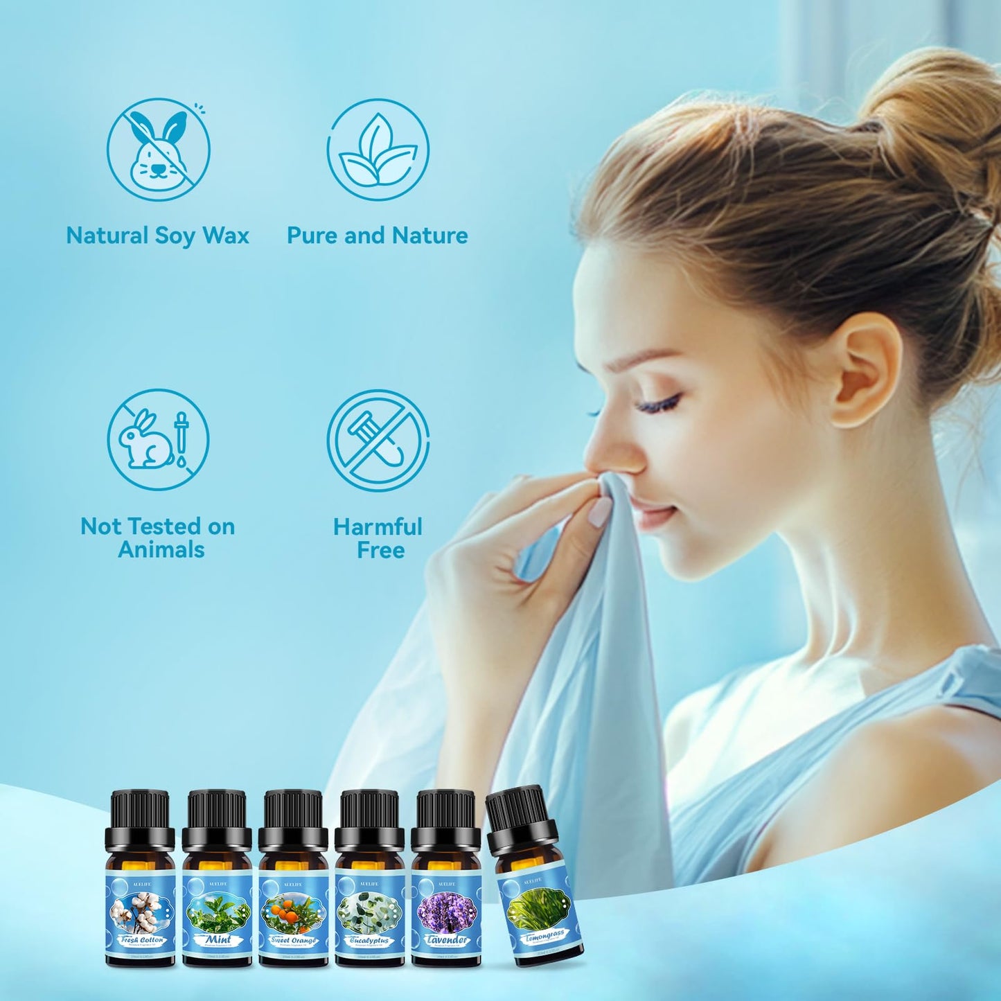 Clean Essential Oils Set - 6 Pack Premium Aromatherapy Oils Gift Set