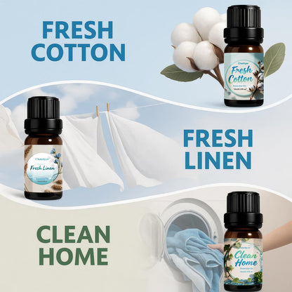 Clean Essential Oils Set 6x10ml – Fresh Linen, Mint, Clean Home