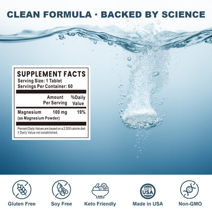 8 PPM Molecular Hydrogen Water Tablets with Magnesium – 60 Tablets