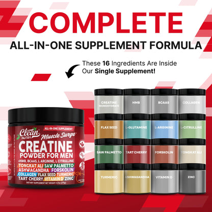 Clean Nutra Creatine Powder for Men – HMB, BCAA, L-Arginine & L-Citrulline | Preworkout