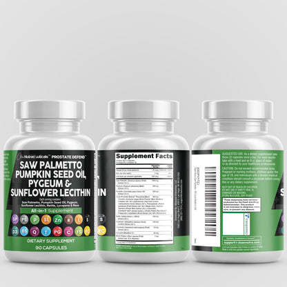 Clean Nutra Prostate Defend - Saw Palmetto, Lecithin & Pumpkin Seed Oil - 90 Caps