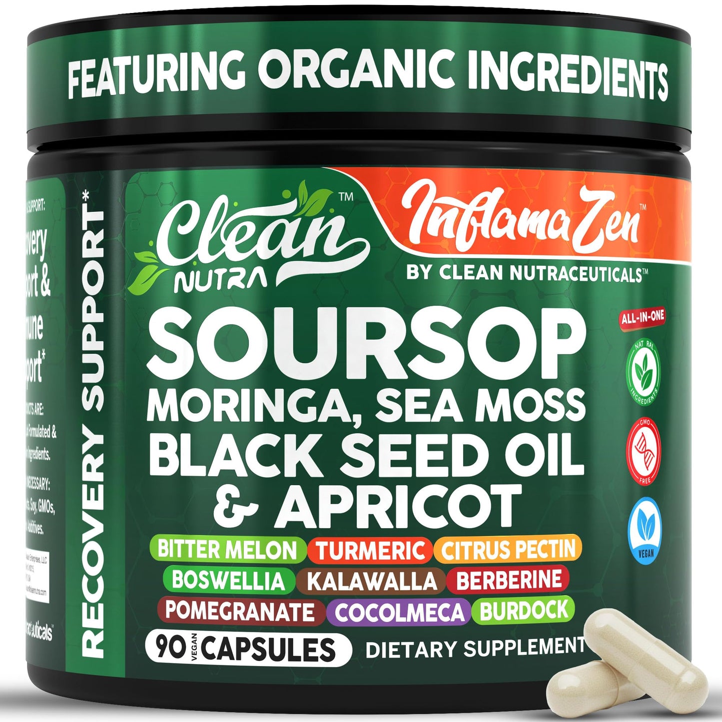 Clean Nutra Soursop Supplement with Moringa, Sea Moss & Berberine