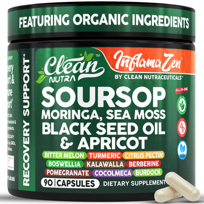 Clean Nutra Soursop Supplement with Moringa, Sea Moss & Berberine