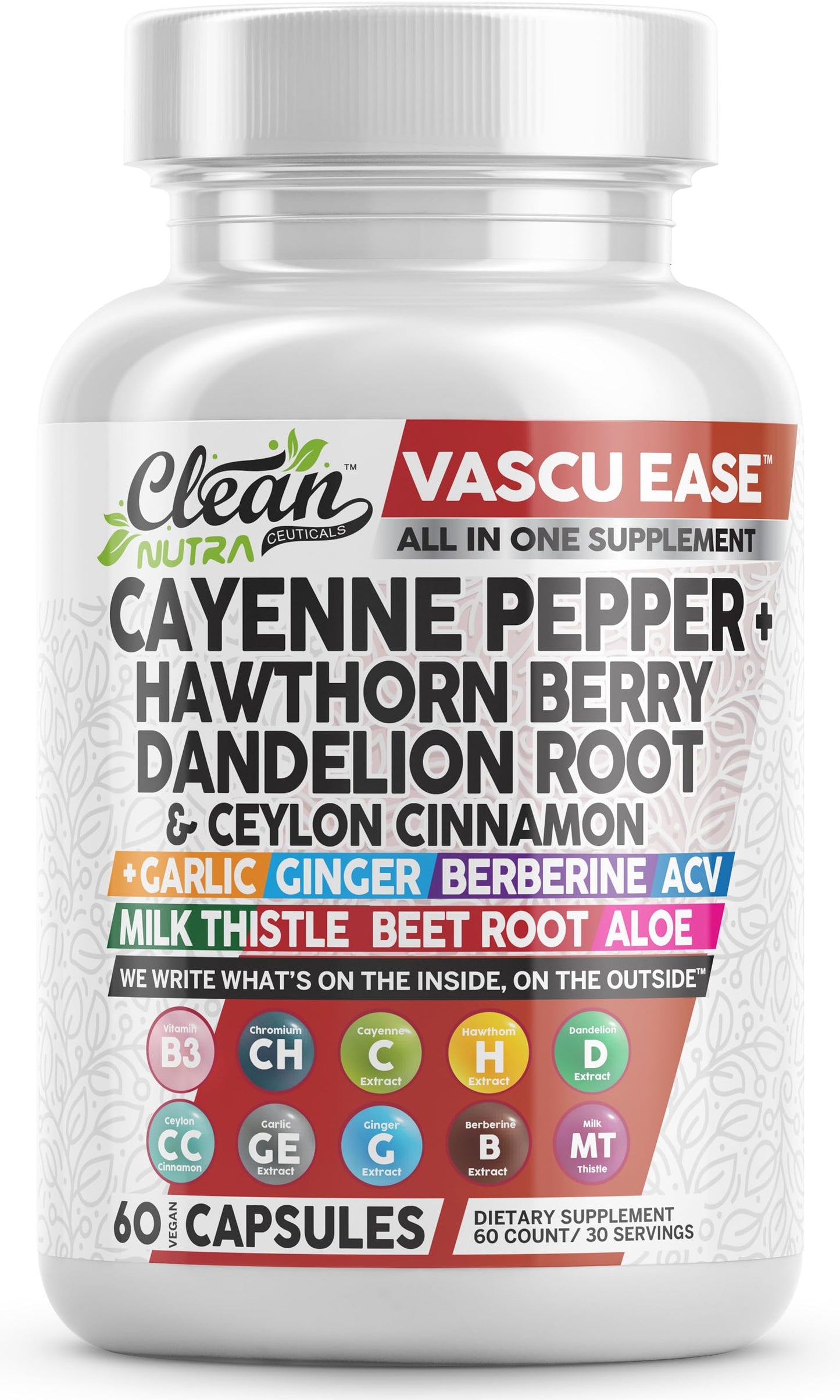 Clean Nutra Vascu Ease Cayenne Pepper Capsules – Digestive & Immune Support