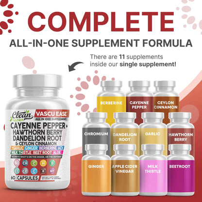 Clean Nutra Vascu Ease Cayenne Pepper Capsules – Digestive & Immune Support