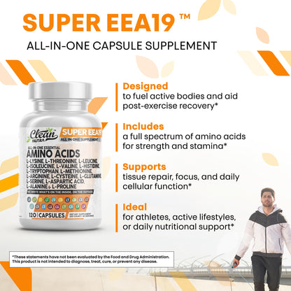 Clean Nutraceuticals Amino Acids Supplement – L-Lysine, L-Leucine & More