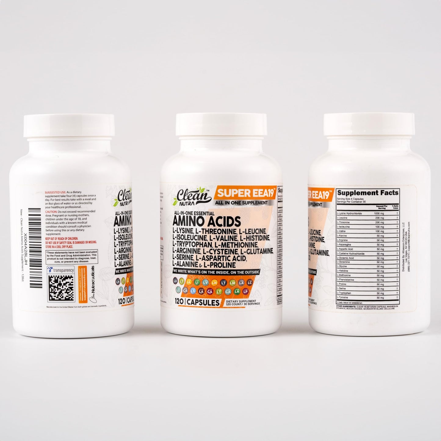 Clean Nutraceuticals Amino Acids Supplement – L-Lysine, L-Leucine & More