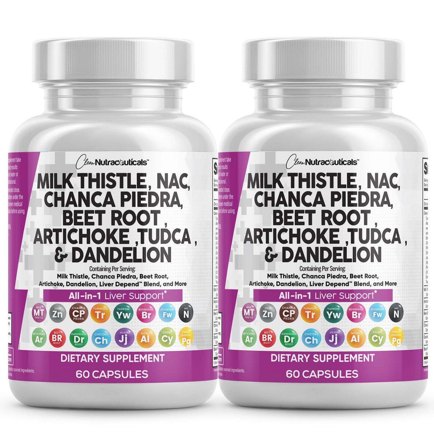 Clean Nutraceuticals Liver Defend 28-in-1 – Milk Thistle, NAC, Chanca Piedra & TUDCA, 2 Pack