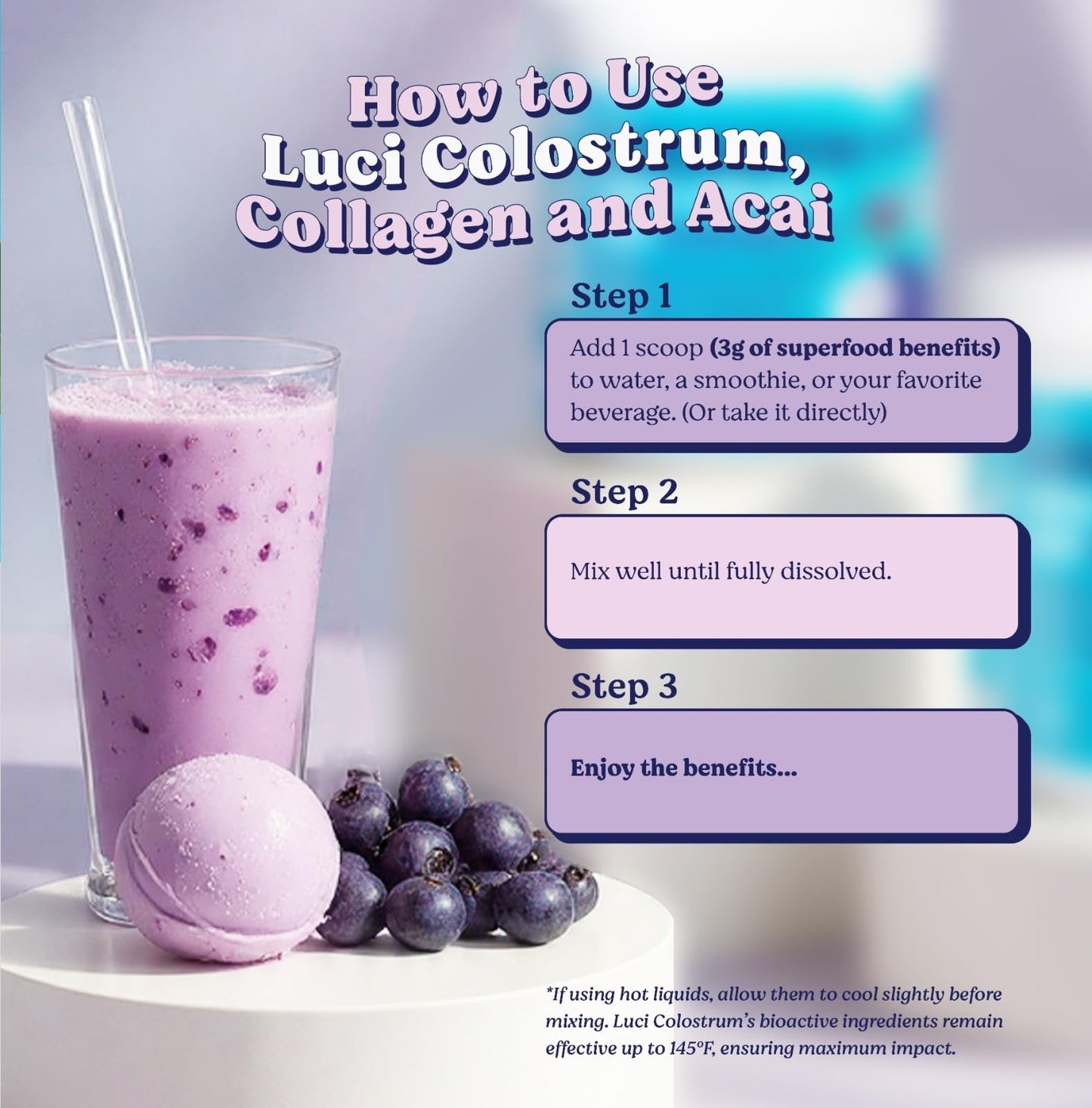 LUCI Colostrum, Collagen & Acai Powder | Gut Health, Immunity, Skin