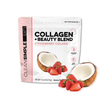 Clean Simple Eats Collagen Powder and Beauty Blend - Strawberry Colada, 30 Servings