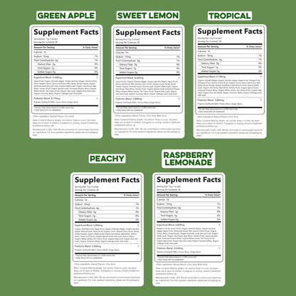 Clean Simple Eats Greens Variety 10 Pack – 5 Flavors with Chlorella & Spirulina