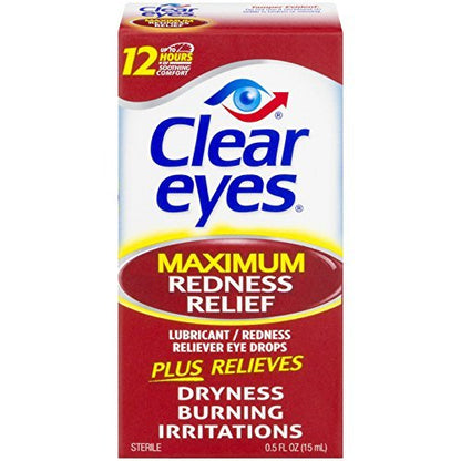 Clear Eyes Maximum Redness Relief Eye Drops 0.50 oz Twin Pack (2 x 0.5 oz)