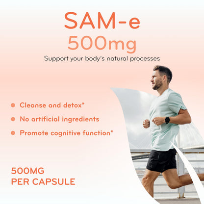 Clear Formulas SAM-e 500mg - High Strength Bioactive SAM-e for Liver & Mood Support