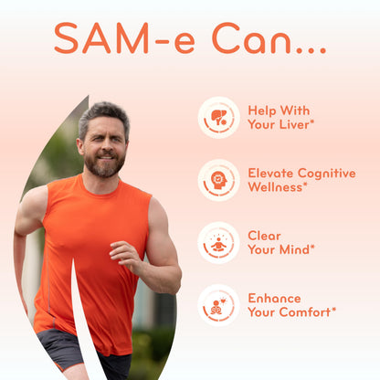 Clear Formulas SAM-e 500mg - High Strength Bioactive SAM-e for Liver & Mood Support