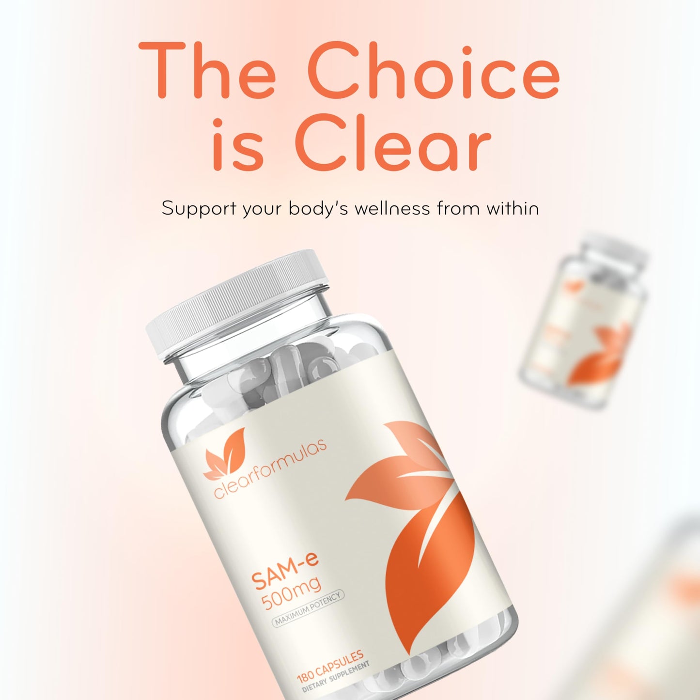 Clear Formulas SAM-e 500mg - High Strength Bioactive SAM-e for Liver & Mood Support