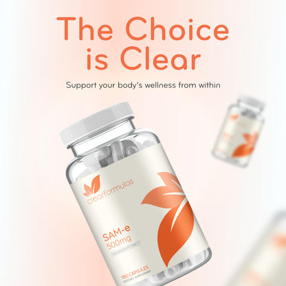 Clear Formulas SAM-e 500mg - High Strength Bioactive SAM-e for Liver & Mood Support
