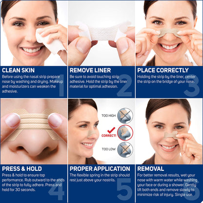 Clear Passage Nasal Strips Medium, Clear – 50 Count | Instant Breathing, Sleep Support, Snoring Reduction