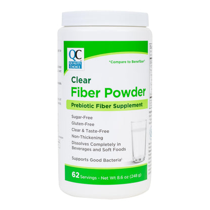 Quality Choice Clear Prebiotic Fiber Powder – Tasteless, Non-Thickening for Digestive Health (62 Servings, 8.6 oz) – Adults & Kids 6+