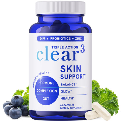 Clear Skin Supplement with Zinc, DIM & Probiotics | 60 Count