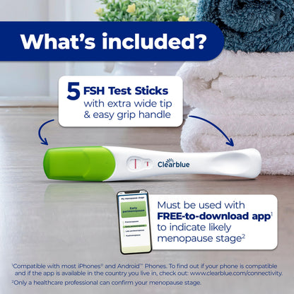 Clearblue Menopause Stage Indicator, 5 ct – FSH Test Kit & App