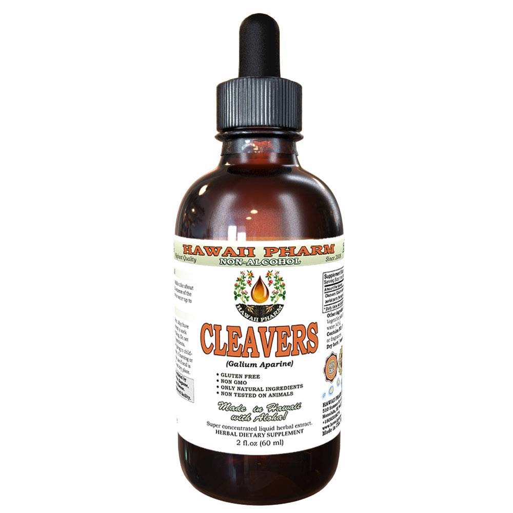 Hawaii Pharm Cleavers Alcohol-Free Liquid Extract - Organic Galium aparine Glycerite 2 oz
