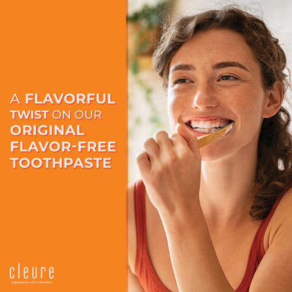 Cleure Natural Cinnamon Toothpaste - Flavor-Free, Fluoride-Free - Helps Whiten Teeth - Natural Great Taste for Children & Adults - Cinnamon Flavor (4oz Tube, Pack of 1)