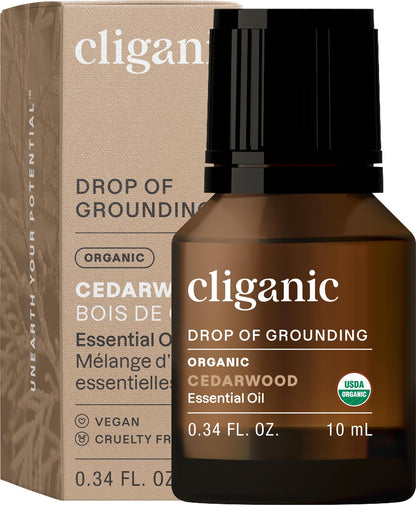 Cliganic Organic Cedarwood Essential Oil – 100% Pure, Undiluted, USDA Organic | Aromatherapy Diffuser | Non-GMO Verified