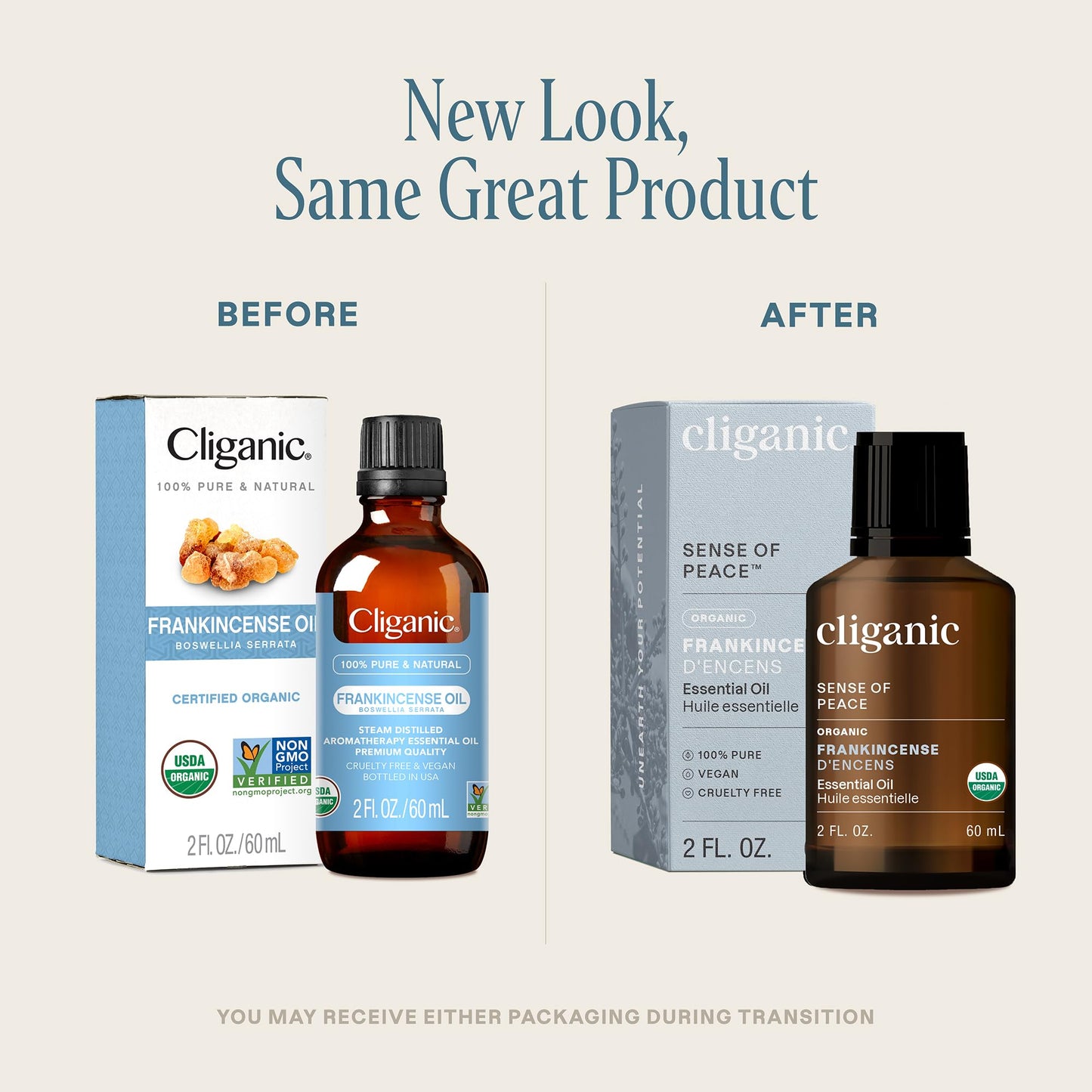 Cliganic Organic Frankincense Essential Oil – 100% Pure, Non-GMO, for Aromatherapy Diffuser (Packaging May Vary)