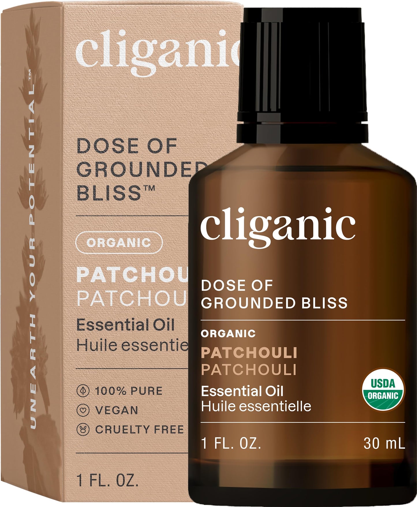 Cliganic Organic Patchouli Essential Oil - 100% Pure & Non-GMO for Aromatherapy