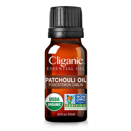 Cliganic Organic Patchouli Essential Oil - 100% Pure, Undiluted for Aromatherapy Diffuser | Non-GMO Verified