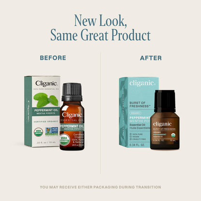 Cliganic Organic Peppermint Essential Oil - 100% Pure, Undiluted, Non-GMO | Aromatherapy