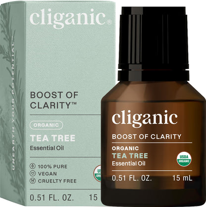 Cliganic Organic Tea Tree Essential Oil – 100% Pure, USDA Organic, Non-GMO, Vegan
