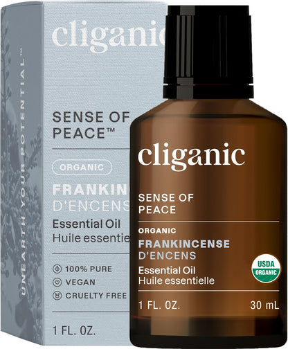 Cliganic USDA Organic Frankincense Oil 1oz – 100% Pure Boswellia Serrata