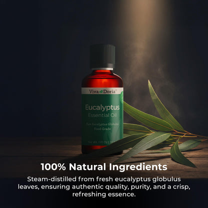 Viva Doria Eucalyptus Essential Oil – 100% Pure, Food Grade, Globulus, 30 mL