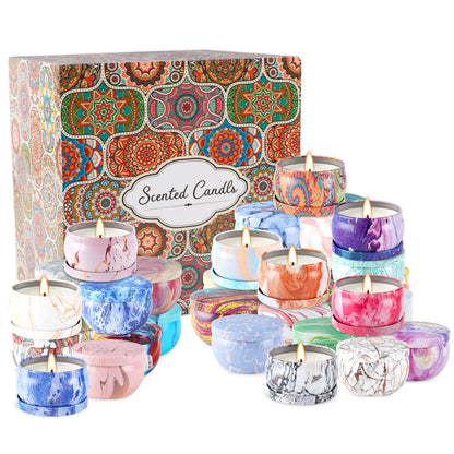 CLTNIKET 36 Packs Scented Candles Gift Set – 2.5 oz Portable Jars for Spa, Yoga, Aromatherapy