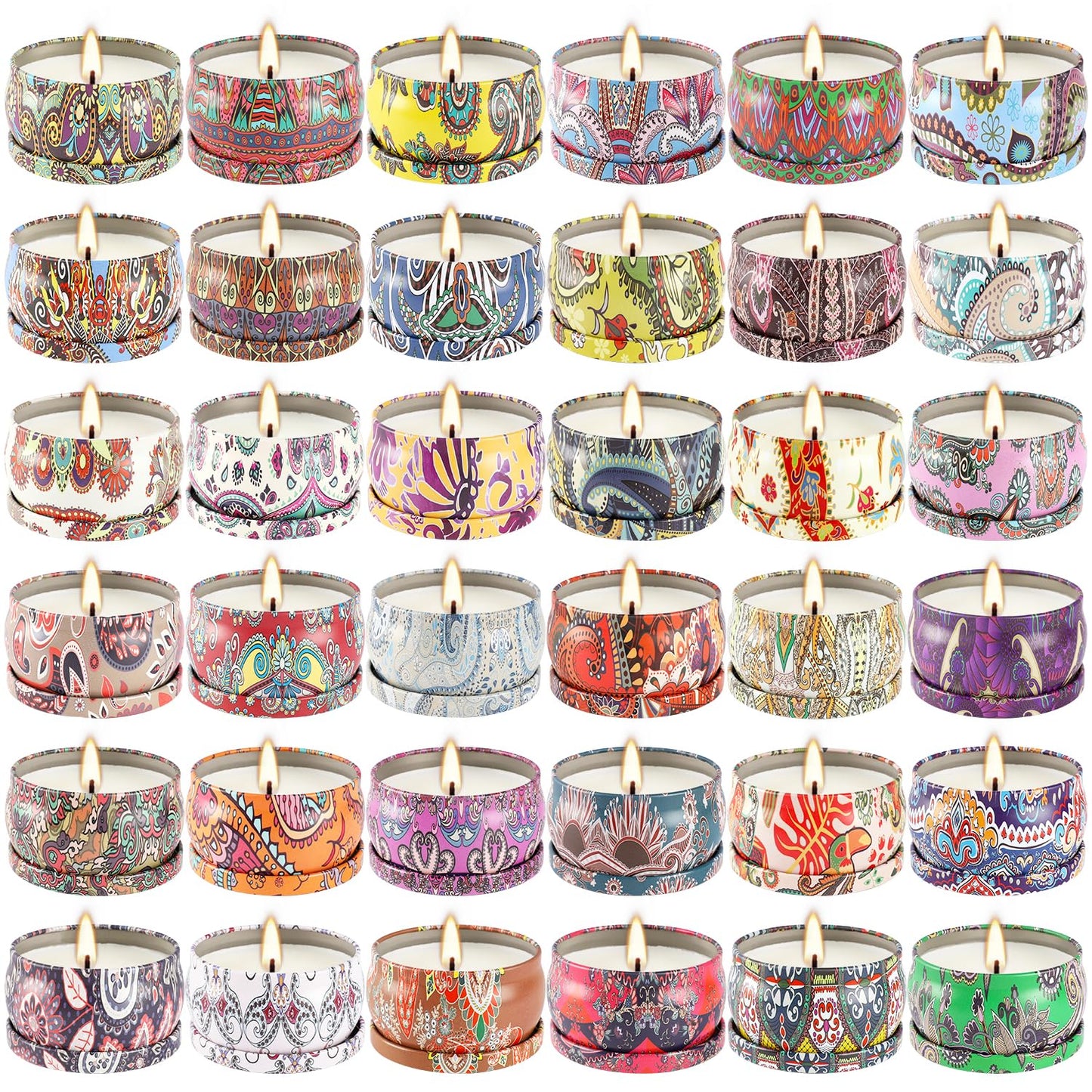 CLTNIKET 36-Pack Scented Candles Gift Set | Soy Wax Travel Tin 2.5 oz