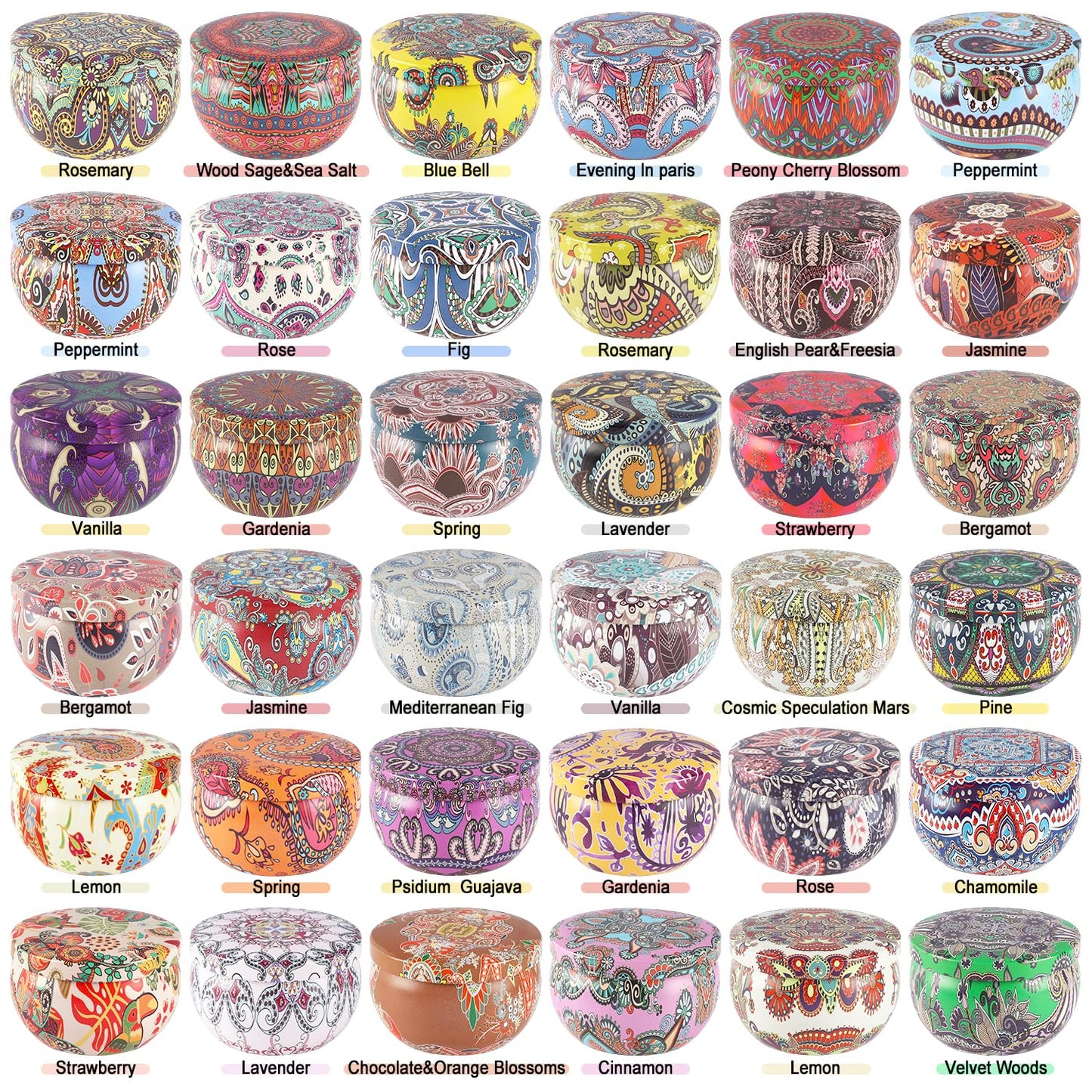 CLTNIKET 36-Pack Scented Candles Gift Set | Soy Wax Travel Tin 2.5 oz